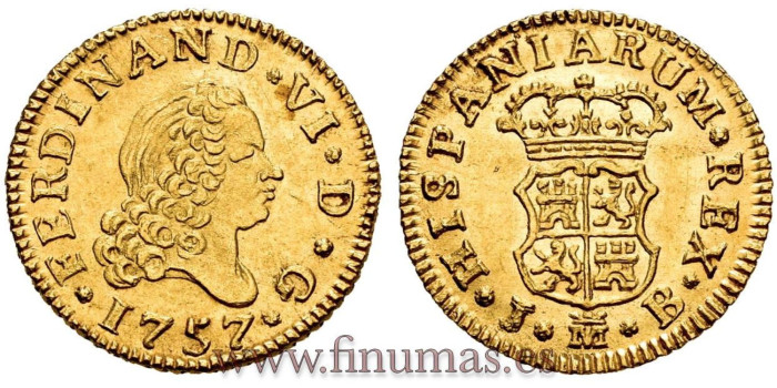 Cy09942.- FERNANDO VI 1/2 ESCUDO 1757 MADRID J.B.