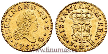 Cy09942.- FERNANDO VI 1/2 ESCUDO 1757 MADRID J.B.