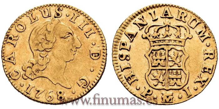 Cy11370.- CARLOS III 1/2 ESCUDO 1768 MADRID P.J.