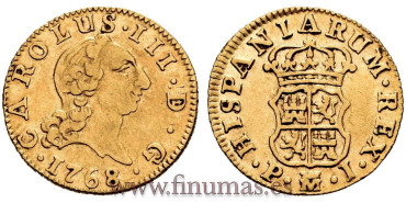 Cy11370.- CARLOS III 1/2 ESCUDO 1768 MADRID P.J.
