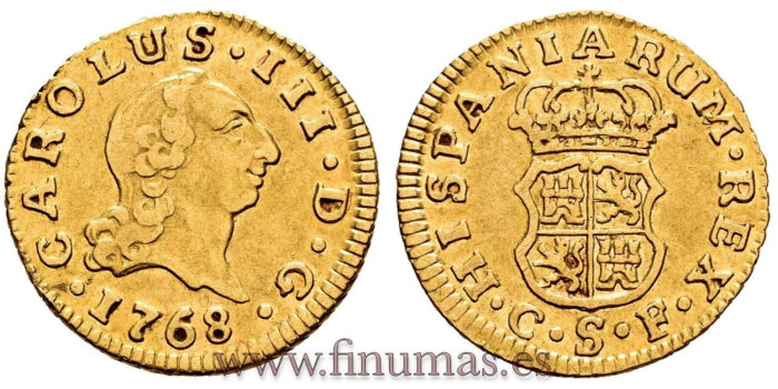 Cy11371.- CARLOS III 1/2 ESCUDO 1768 SEVILLA C.F. 