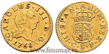 Cy11371.- CARLOS III 1/2 ESCUDO 1768 SEVILLA C.F. 