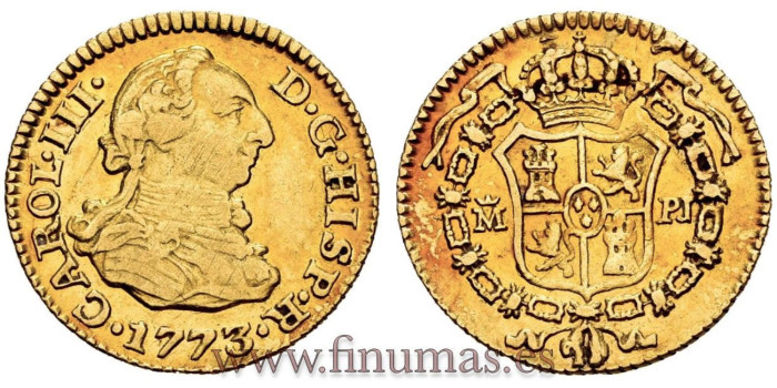 Cy11380.- CARLOS III 1/2 ESCUDO 1773 MADRID P.J. 