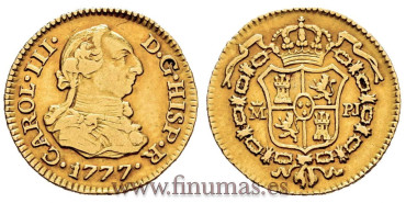 Cy11383.- CARLOS III 1/2 ESCUDO 1777 MADRID P.J.