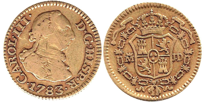 Cy11400.- CARLOS III 1/2 ESCUDO 1783 MADRID J.D.