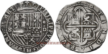 Cy03709.- FELIPE II - 8 REALES LIMA D 1589/95 VARIANTE
