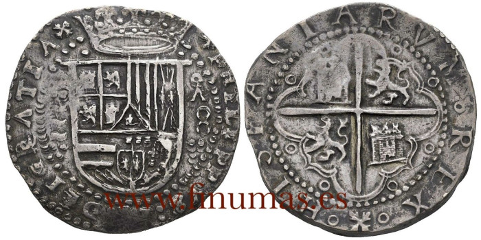 Cy03755.- FELIPE II - 8 REALES VALLADOLID N/D (1566-1588). EBC