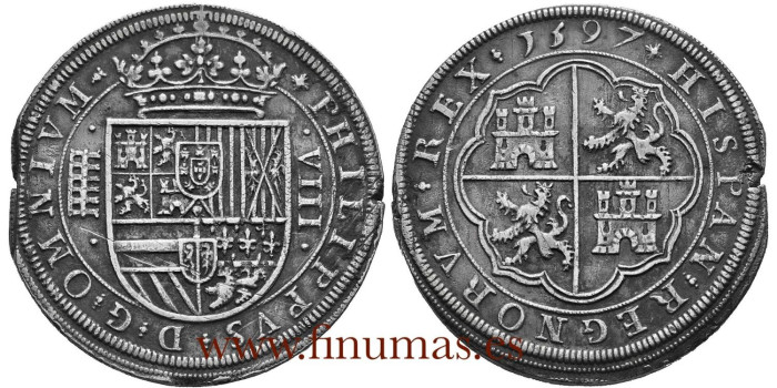 Cy03844.- FELIPE II - 8 REALES 1597 SEGOVIA. TIPO OMNIVM