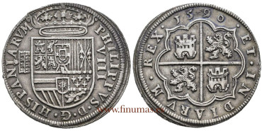 Cy03799.- FELIPE II - 8 REALES 1590 SEGOVIA. REAL INGENIO.