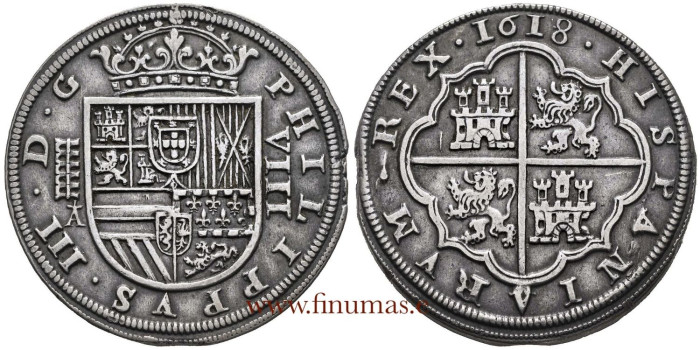 Cy04661.- Felipe III - 8 REALES 1618 SEGOVIA  A+.