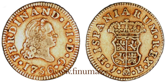 Cy09940.- FERNANDO VI 1/2 ESCUDO 1756 MADRID J.B.