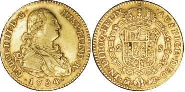 Cy13360.- CARLOS IV  2 Escudos 1794 MADRID M.F - ORO