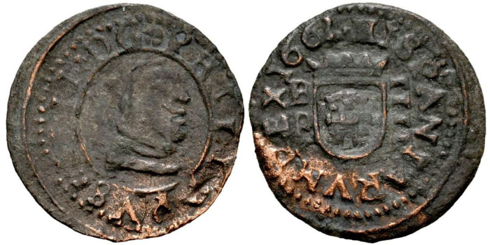 Cy04971c.- FELIPE IV 4 Maravedis 1663 Burgos R