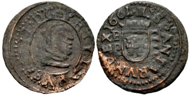 Cy04971c.- FELIPE IV 4 Maravedis 1663 Burgos R