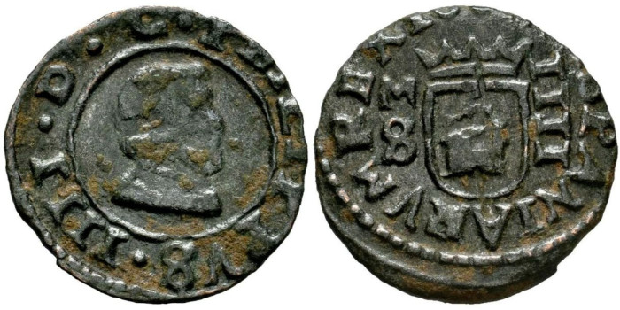 Cy04985a.- FELIPE IV 4 Maravedis 1664 Madrid S