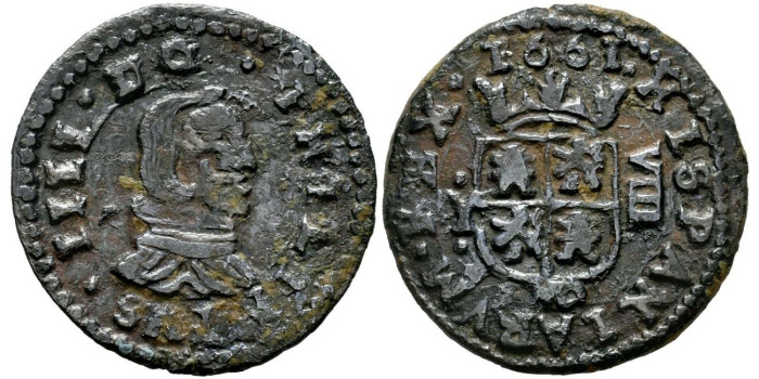 Cy05132.- FELIPE IV 8 Maravedis 1661 Madrid Y