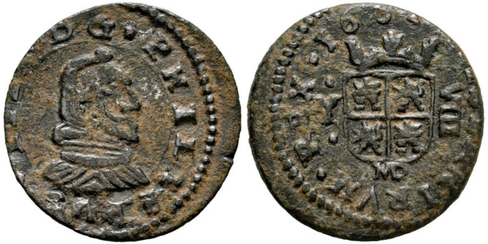 Cy05177.- FELIPE IV 8 Maravedis 1664 Madrid Y