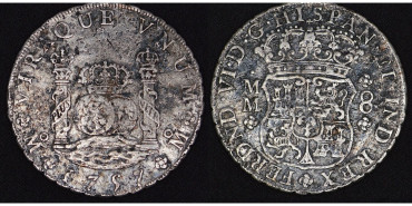 Cy09889.- FERNANDO VI  8 R. Columnario 1757 Mexico M.M- MBC-.