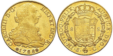 copy of Cy12083.-CARLOS III - 8 Escudos 1777/76 Mexico F.M.- EBC-