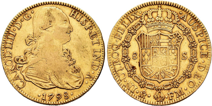 copy of Cy12038.- CARLOS III  8 Escudos 1773 Madrid P.J. - Oro