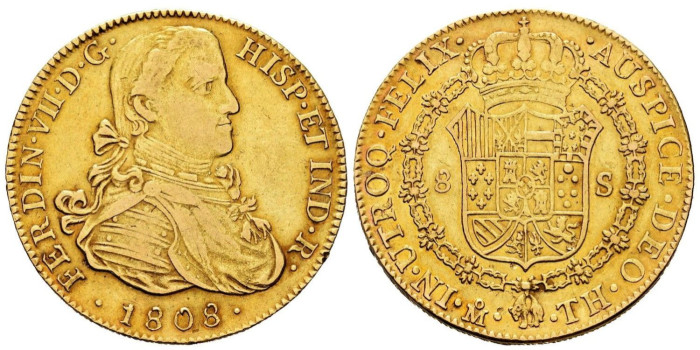 copy of Cy15541.- FERNANDO VII - 8 Escudos 1814 Lima  J.P. -MBC