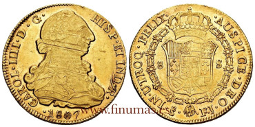 Cy13774.- CARLOS IV  8 Escudos 1807 Santiago F.J. SC -B.O