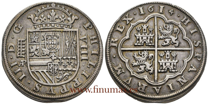 copy of Cy04661.- Felipe III - 8 REALES 1618 SEGOVIA  A+.