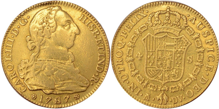 copy of Cy11864.-CARLOS III - 4 Escudos 1779 Sevilla C.F.- MBC-