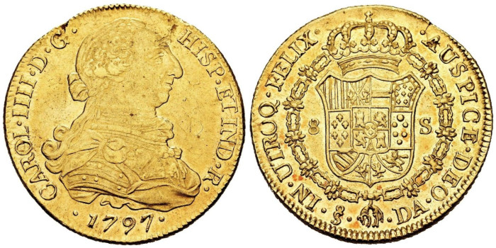 copy of Cy12038.- CARLOS III  8 Escudos 1773 Madrid P.J. - Oro