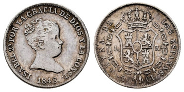 Cy15905e.- ISABEL II - 1 Real 1848 Madrid CL - MBC