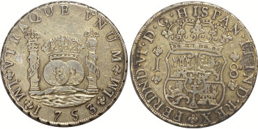 copy of Cy09889.- FERNANDO VI  8 R. Columnario 1757 Mexico M.M- MBC-.