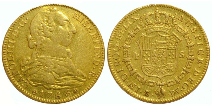copy of Cy11864.-CARLOS III - 4 Escudos 1779 Sevilla C.F.- MBC-