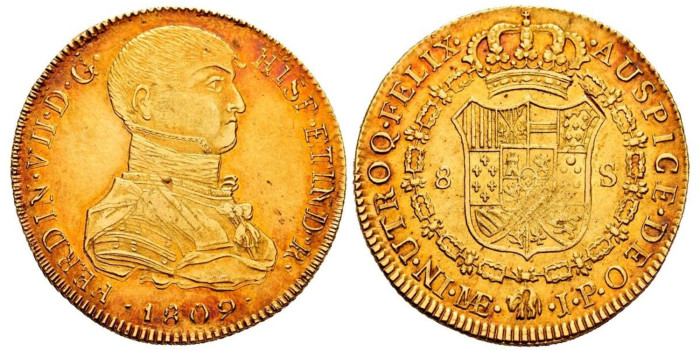 copy of Cy15541.- FERNANDO VII - 8 Escudos 1814 Lima  J.P. -MBC