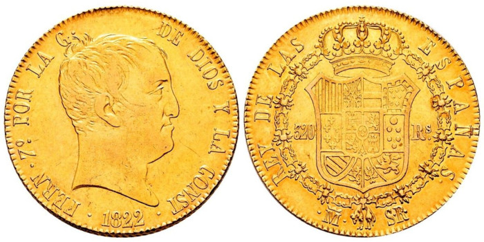 copy of Cy15309.- FERNANDO VII 1 ESCUDO 1820 NUEVO REINO J.F.