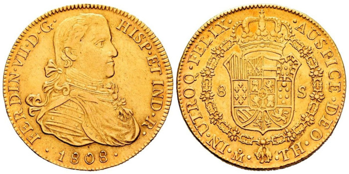 copy of Cy15541.- FERNANDO VII - 8 Escudos 1814 Lima  J.P. -MBC