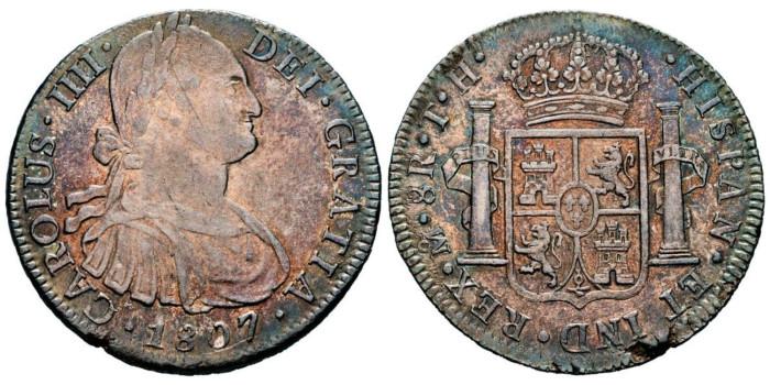 copy of Cy13149.-CARLOS IV - 8 Reales 1807 Mexico T.H.- SC