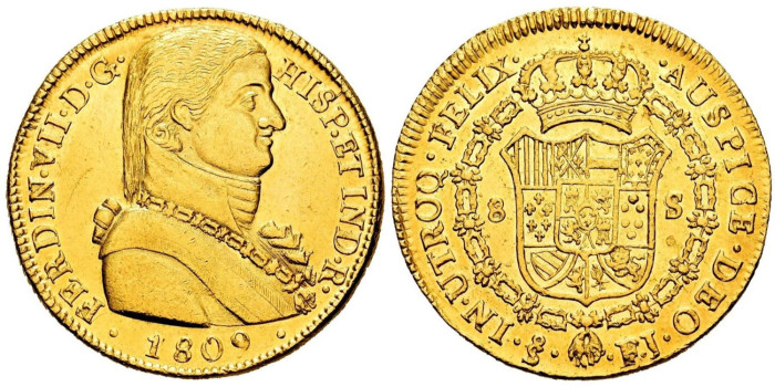 copy of Cy15541.- FERNANDO VII - 8 Escudos 1814 Lima  J.P. -MBC
