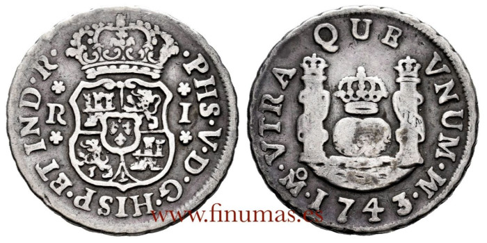 copy of Cy09704.-FERNANDO VI - 2 Reales 1754 Mexico M - BC-
