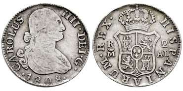 Cy12867.- CARLOS IV - 2 Reales 1808 Madrid AI - MBC-