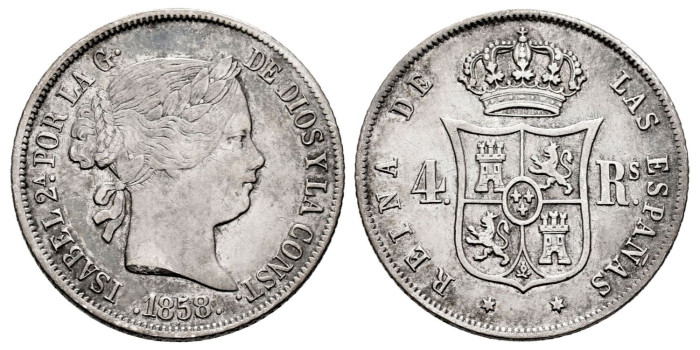 Cy16135.- ISABEL II - 4 Reales 1858 Madrid - MBC+