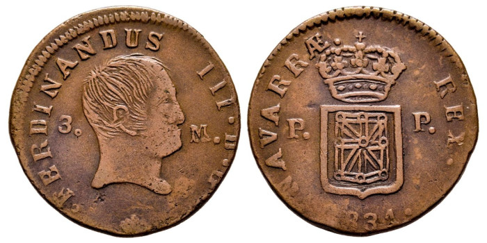 FERNANO VII - 3 Maravedis 1831 Pamplona - MBC 
