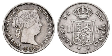ISABEL II - 1 Real1863  Sevilla - MBC