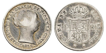 ISABEL II - 1 Real1854  Sevilla - MBC+