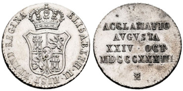 Cy15972.- ISABEL II - Medalla Proclamacion 1 Real Madrid 1833 - SC
