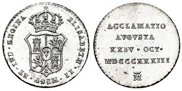 ISABEL II - Medalla Proclamacion 2 Real Madrid 1833 - SC
