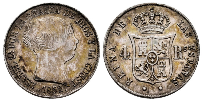 ISABEL II - 4 Reales 1852 Sevilla  - SC-