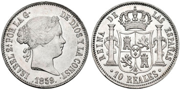 Cy16213.- ISABEL II - 10 Reales 1859 Madrid   - SC-