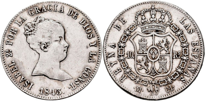 copy of Cy16179.-ISABEL II -  10 Reales 1840 Madrid C.L.-SC-
