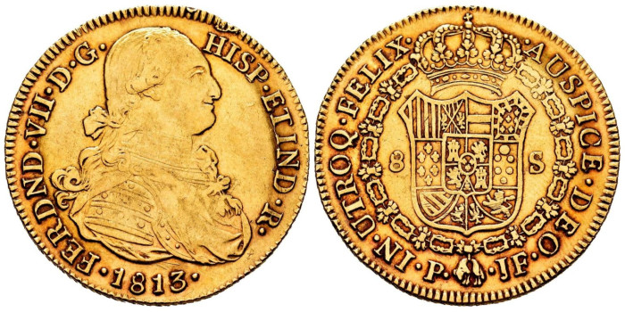 copy of Cy15541.- FERNANDO VII - 8 Escudos 1814 Lima  J.P. -MBC