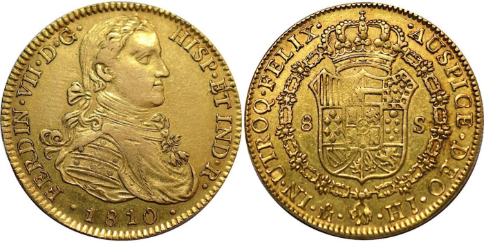 copy of Cy15541.- FERNANDO VII - 8 Escudos 1814 Lima  J.P. -MBC